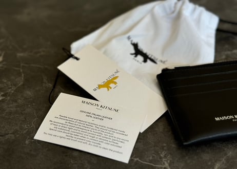 maison kitsune 2023aw leather wallet dead stock