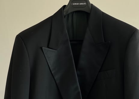 giorgio armani double tuxedo set up suit dead stock