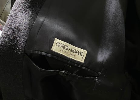 giorgio armani alpaca double chesterfield coat dead stock