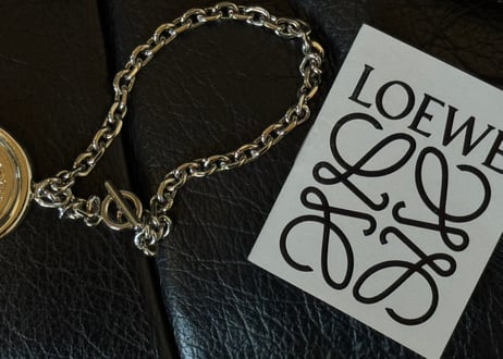loewe silver anagram logo chain bracelet dead stock