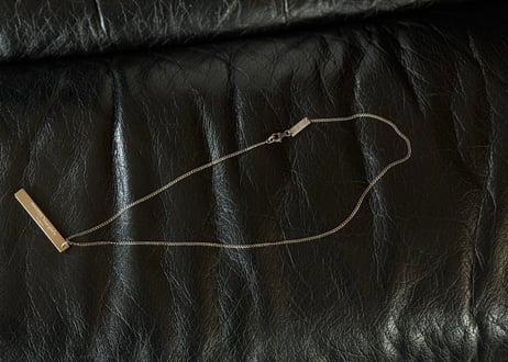 maison margiela silver logo  necklace