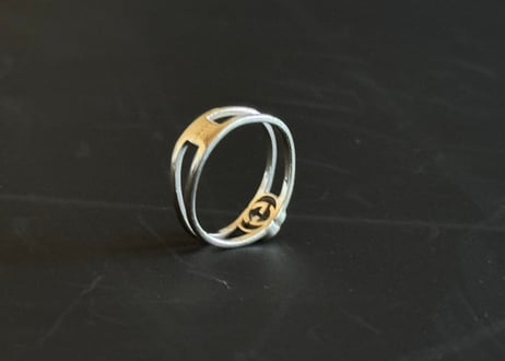 gucci logo silver ring