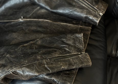 old gap leather jacket