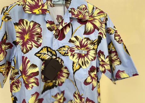 2018ss prada aloha shirt bule dead stock s