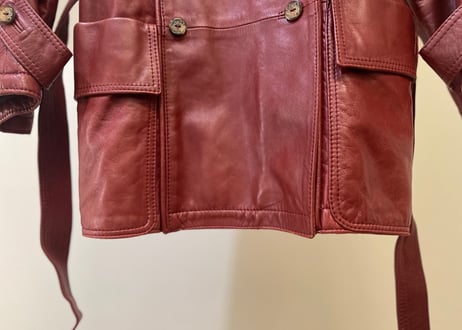loewe leather double coat