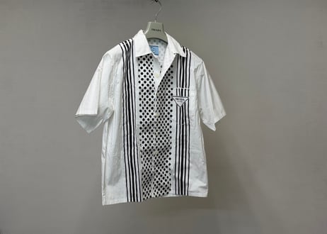 prada triangle logo shirt