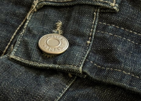 jilsander "本人期" leather piping denim