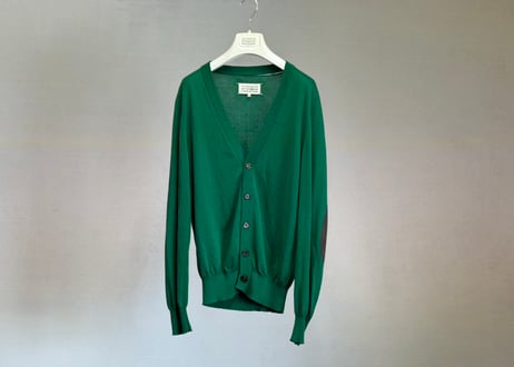 maison margiela elbow patch cardigan