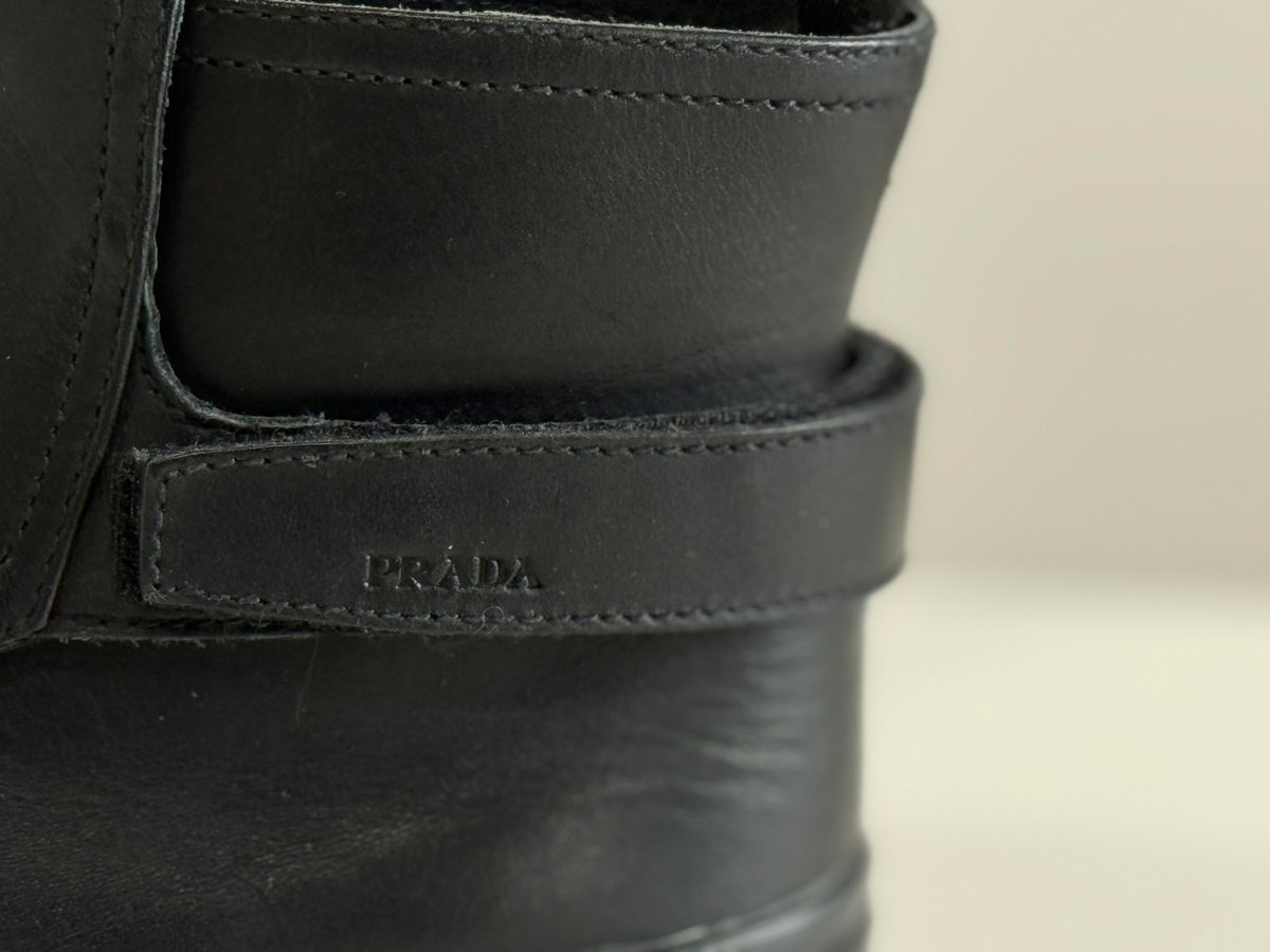 90-00s prada sports leather boots #c | weekend