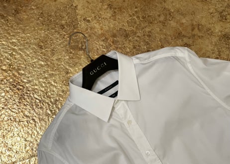 gucci "総柄” dress shirt white