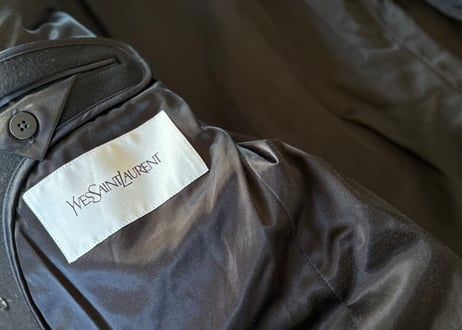 yves saint laurent rive gauche cashmere leather coat