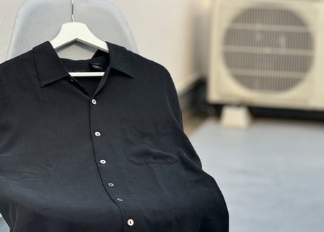 90s silk open collar shirt