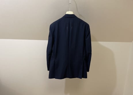 balenciaga set up suit navy stripe