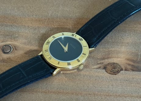 80-90s gucci leather belt dress watch #b