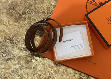 hermes  leather bracelet "api"