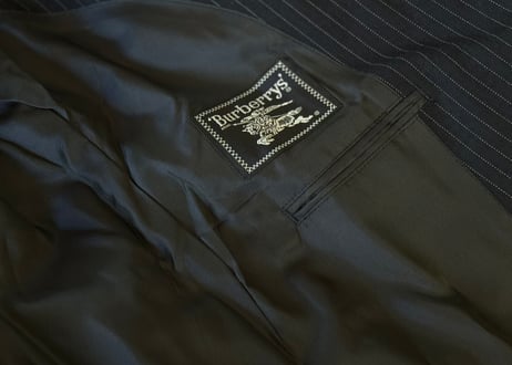 burberry three piece stripe set up suit