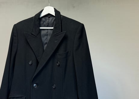yves saint laurent wool double long coat