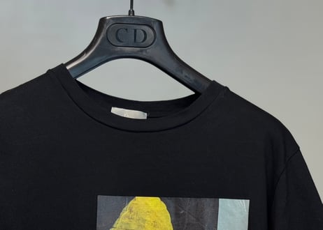 dior art logo graphic tops