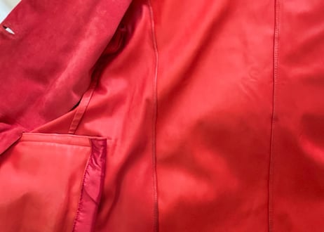 jilsander 90s leather jacket red