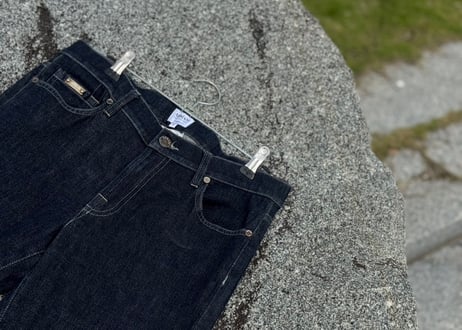 armani collezioni boots cut denim pants