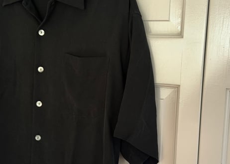 90s silk open collar shirt