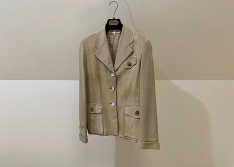 loewe silk×leather jacket
