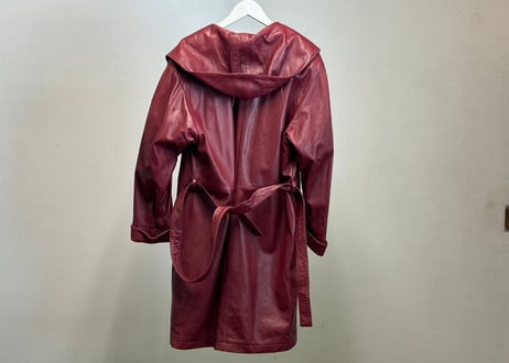 balenciaga leather coat