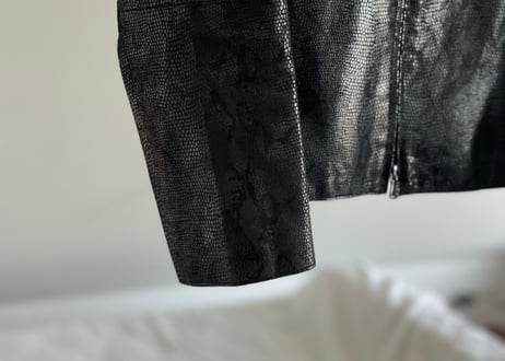 python embossing leather jacket
