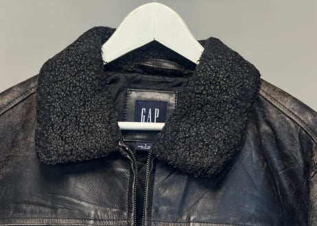 old gap leather jacket