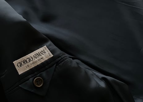 giorgio armani stripe double set up suit