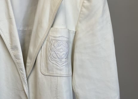 80-90s loewe anagram leather jacket