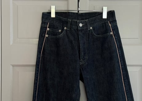 jilsander "本人期" leather piping denim