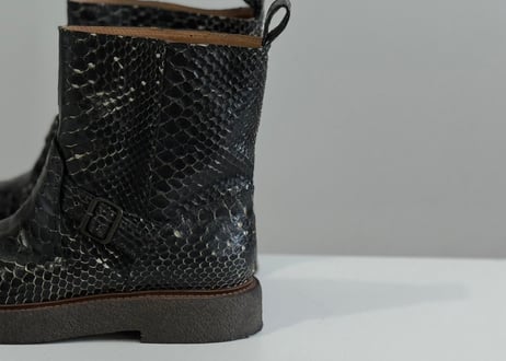 maison margiela python leather boots