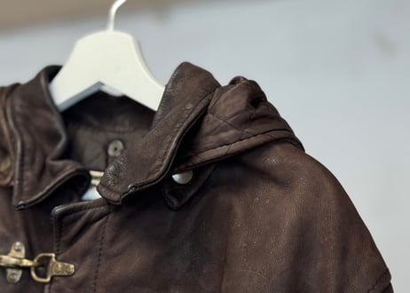 80s leather fireman jacket