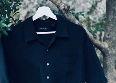 90s silk open collar shirt
