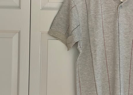 im isseymiyake stripe polo shirt dead stock gray M