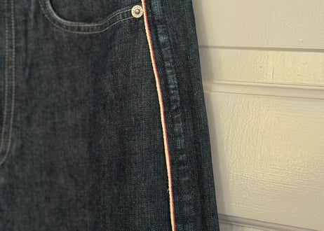 jilsander "本人期" leather piping denim