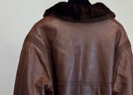 80s loewe leather coat
