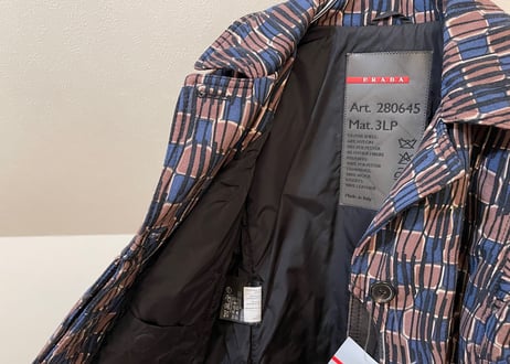 prada jacquard coat dead stock
