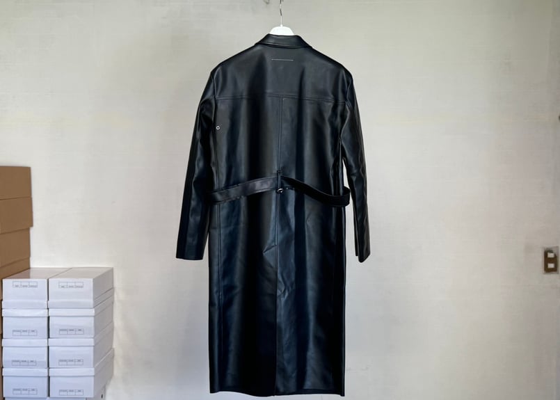 mm6 maison margiela 2022aw fake leather coat |