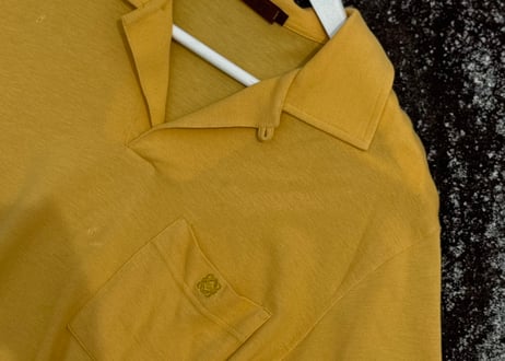 80-90s loewe anagram logo mustard polo shirt