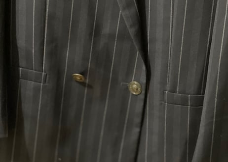 versace stripe double set up suit dead stock