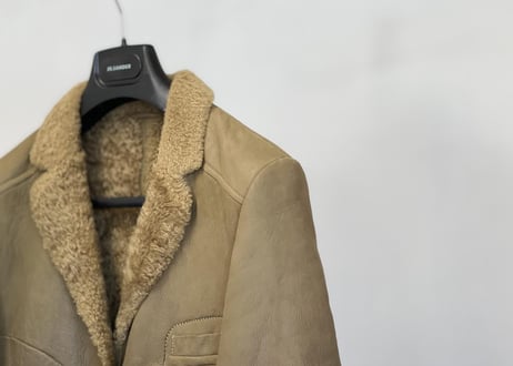 jilsander mouton leather coat