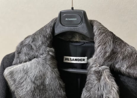 jilsander cashmere wool fox fur coat dead stock