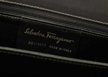 salvatore ferragamo gold chain leather bag