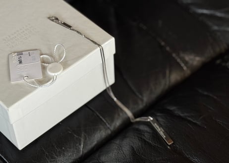 maison margiela silver logo  necklace