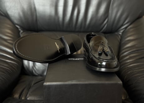 saint laurent studs tassel loafers dead stock