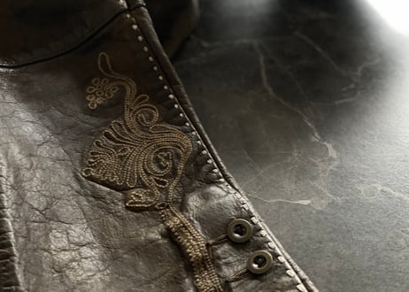 ralph lauren embroidery leather pants