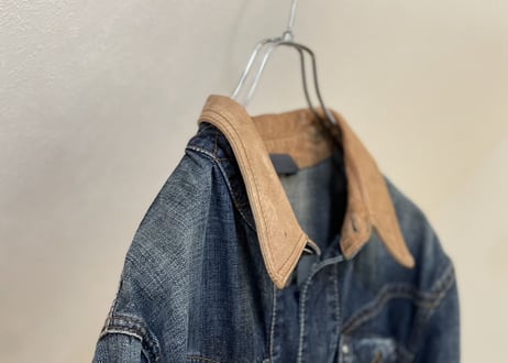 emporio armani leather switch denim jacket