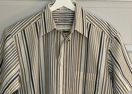 80-90s ferragamo stripe shirt